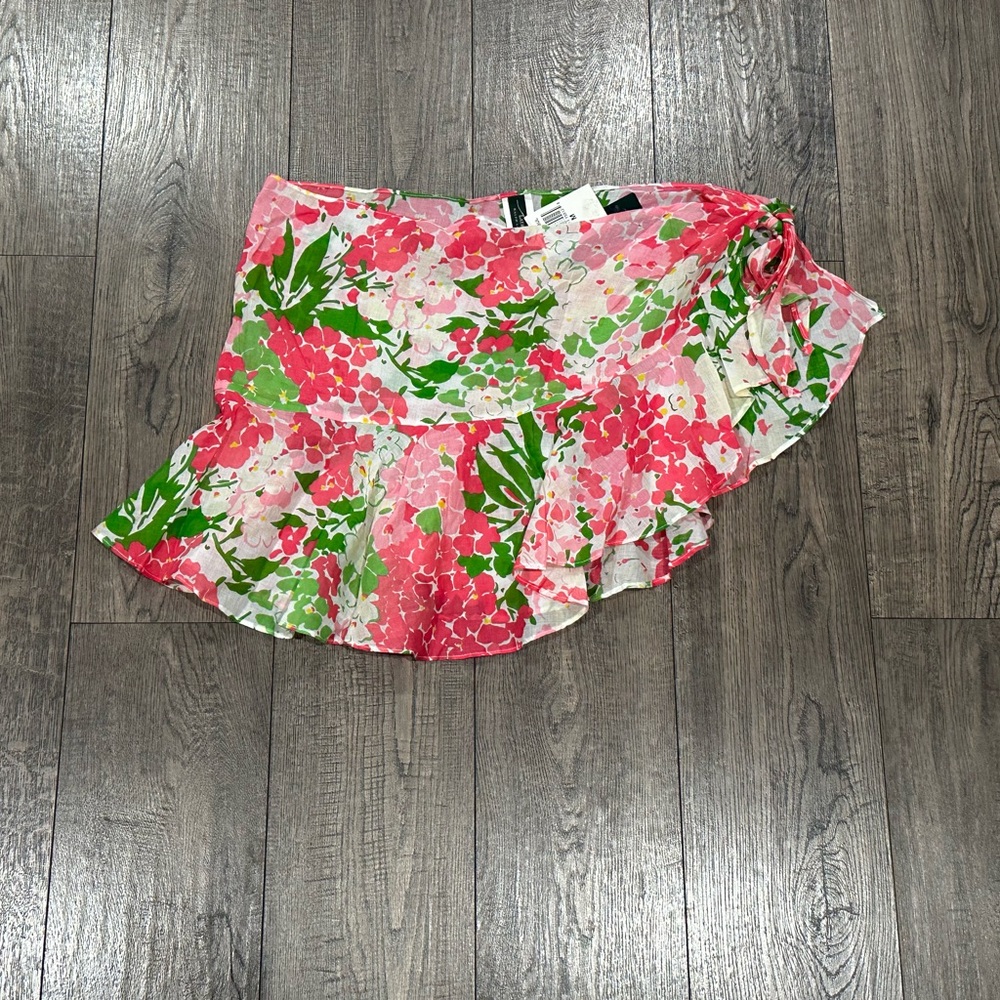Ralph Lauren Asymmetrical Floral Cover-up Skirt